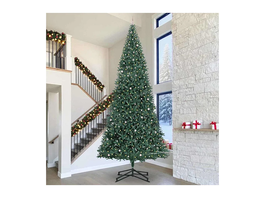 Arbre de Noël artificiel pré-éclairé avec ensemble de boules