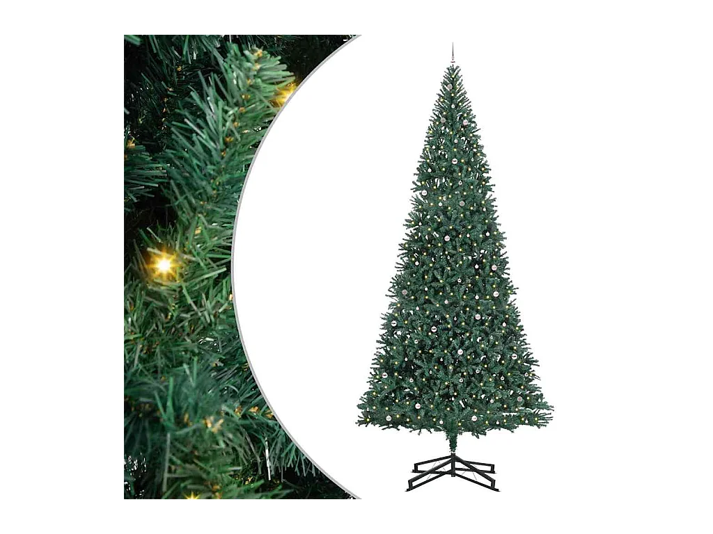 Arbre de Noël artificiel pré-éclairé avec ensemble de boules