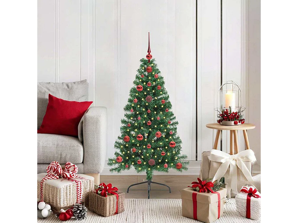 Árbol de Navidad Artificial Preiluminado Verde 120 cm PVC
