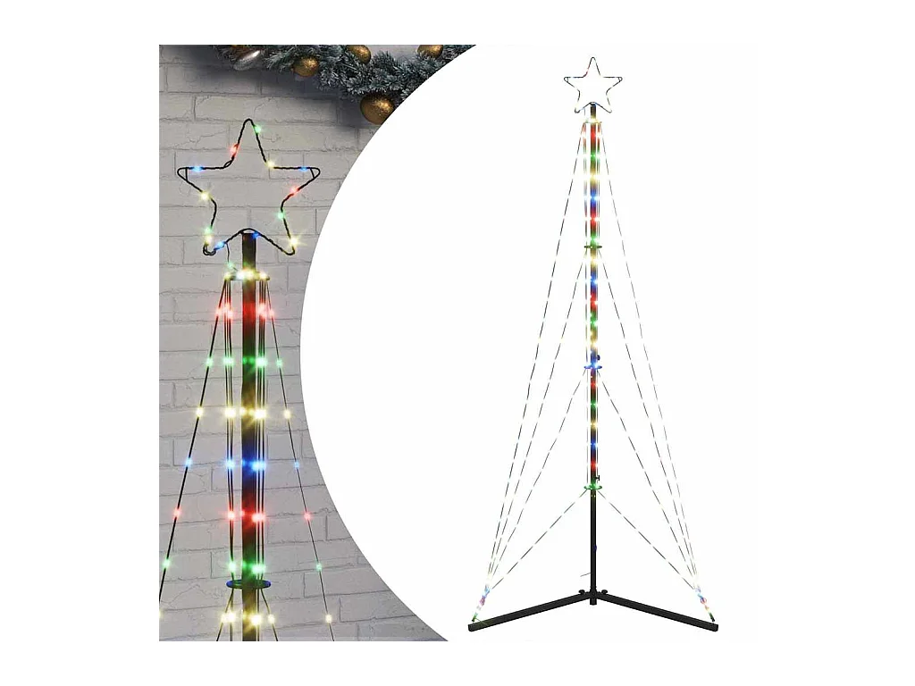 LED Árvore de Natal 363 LEDs Coloridos 182 cm