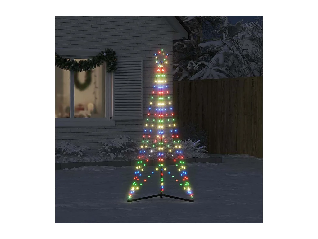 LED Árvore de Natal 363 LEDs Coloridos 182 cm