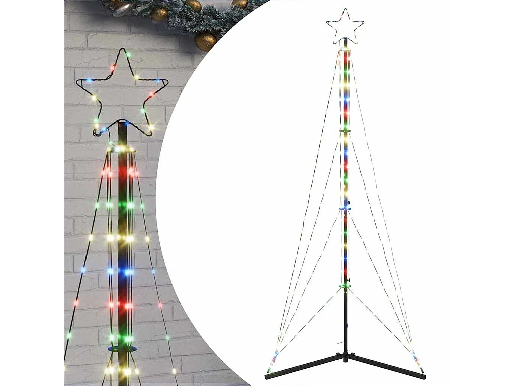 Sapin de Noël à LED 363 LED colorées 182 cm