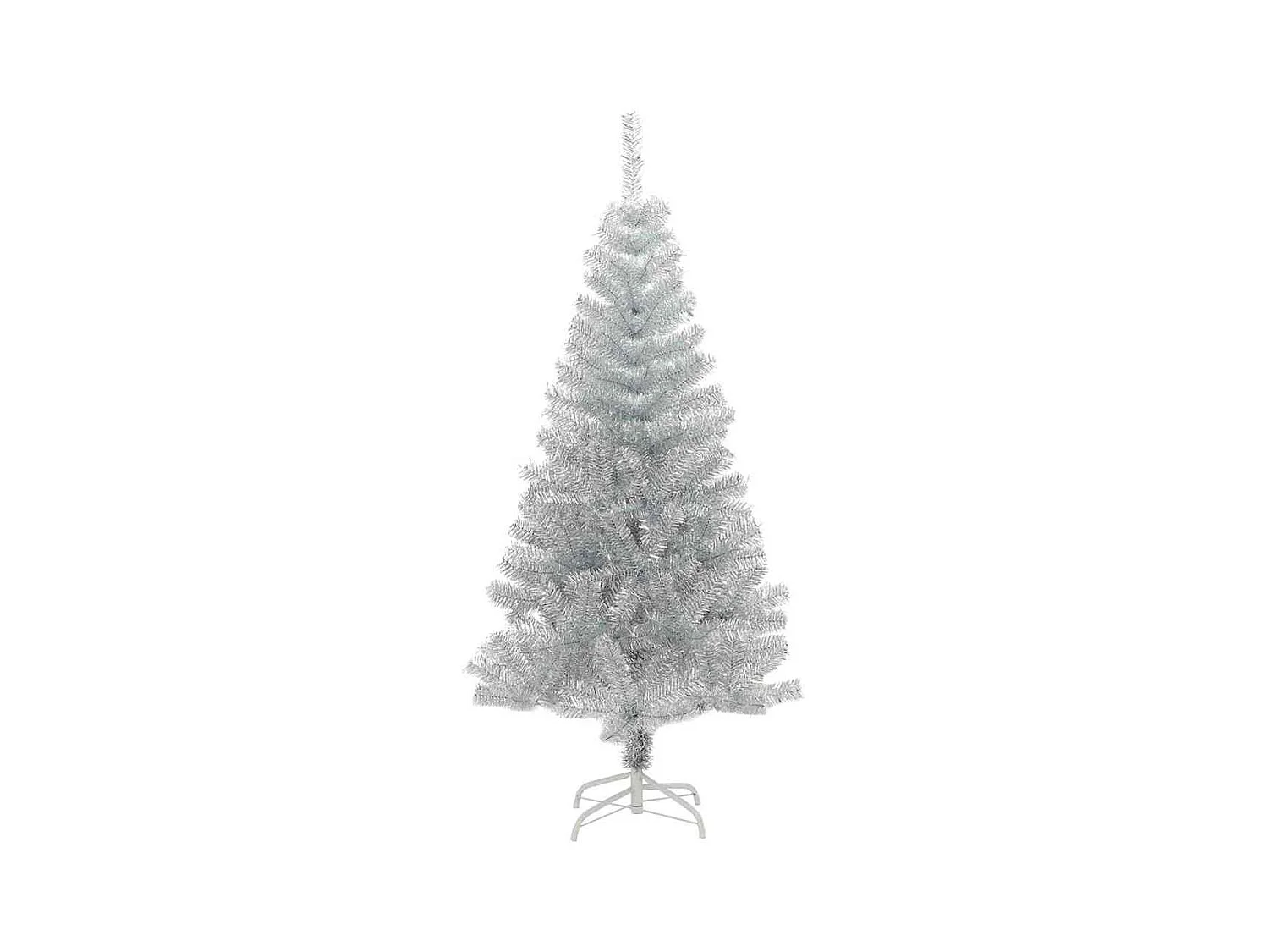 Sapin de Noël avec 150 LED avec support Argent 150 cm PET
