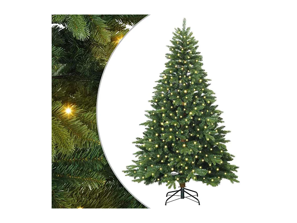 Kunstkerstboom met 300 LED met standaard Groen 240 cm PE en PVC