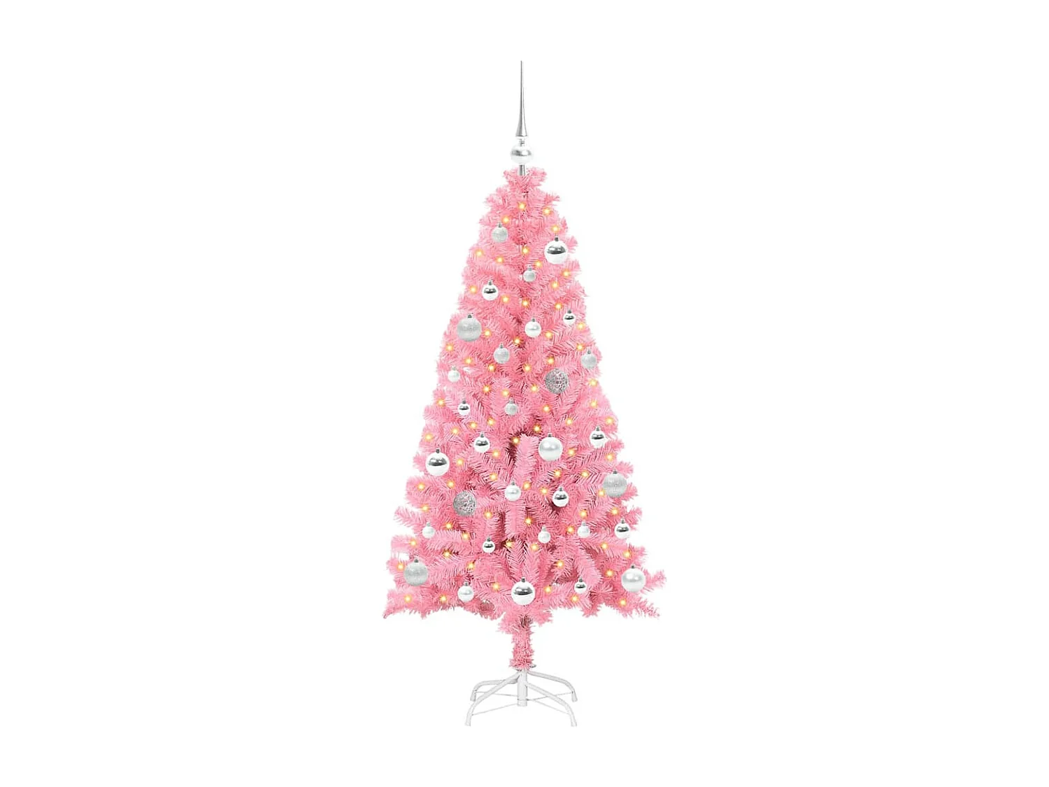 Sapin de Noël avec 150 LED avec support Rose 150 cm PVC