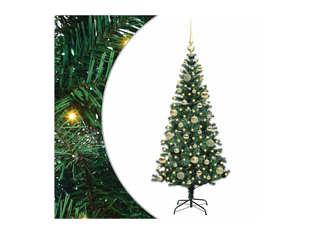 Árbol de Navidad Artificial Preiluminado Verde 120 cm