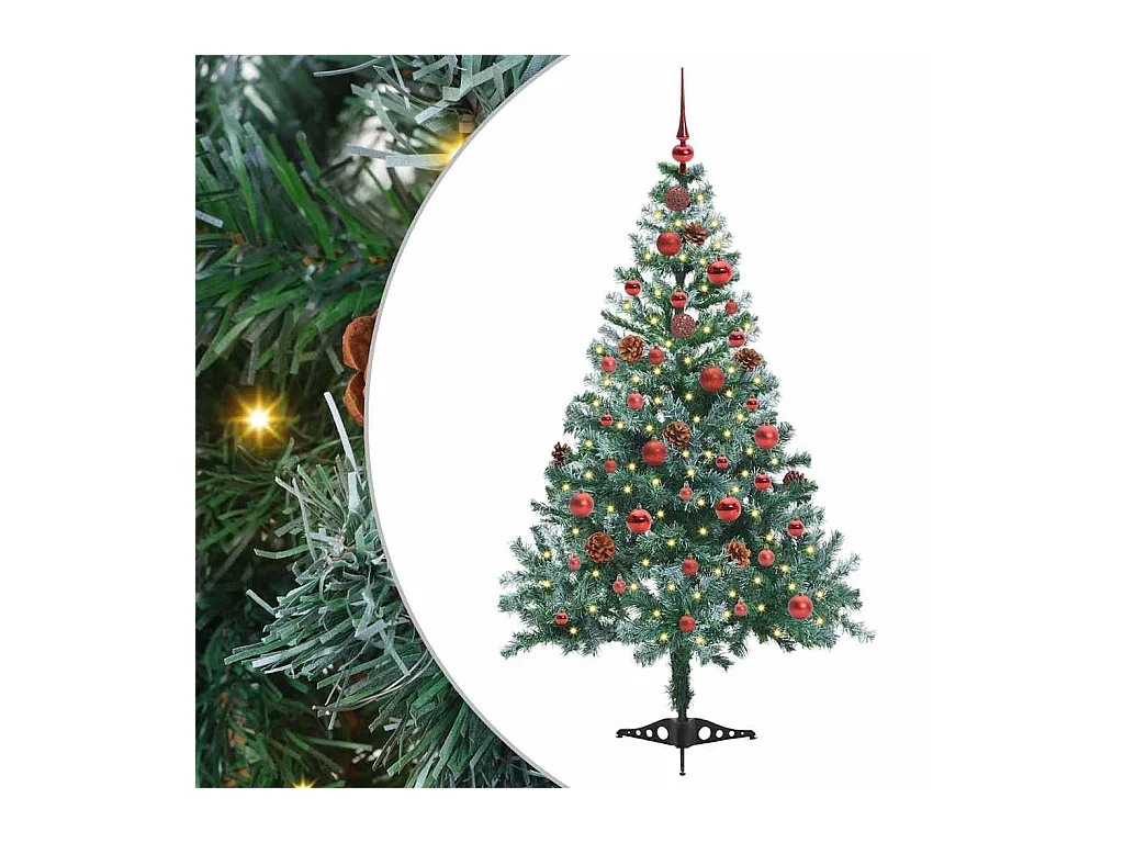 Árvore de Natal Artificial com 150 LEDs Verde 150 cm PVC e Aço