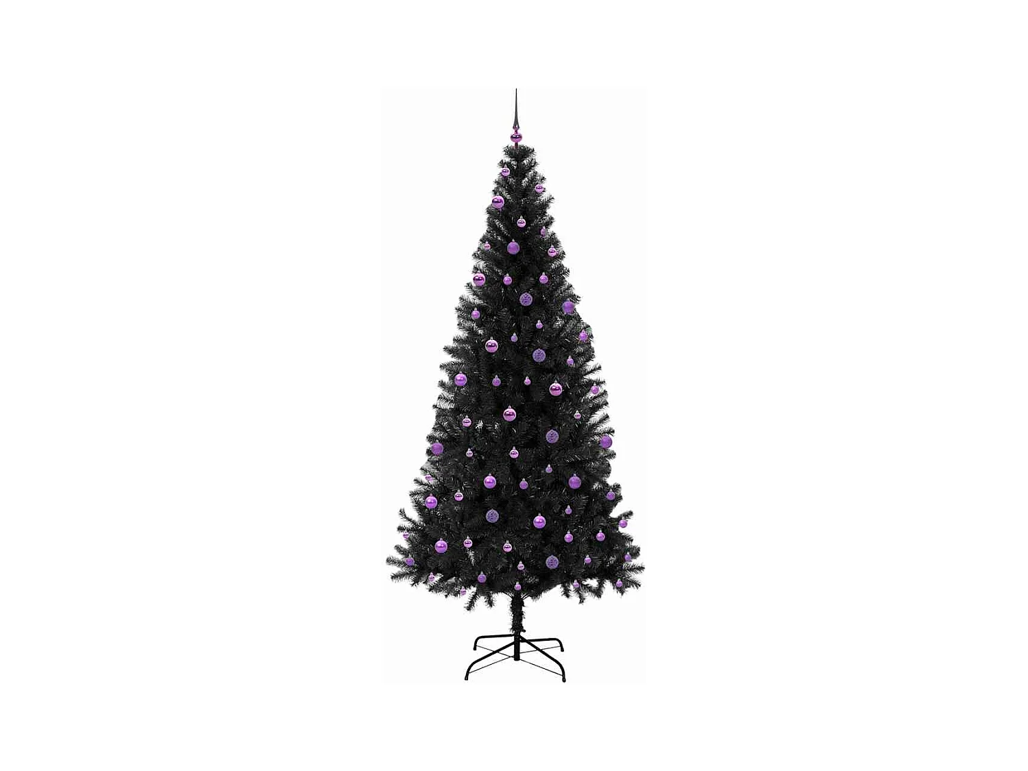 Sapin de Noël avec 300 LED avec support Noir 240 cm PVC