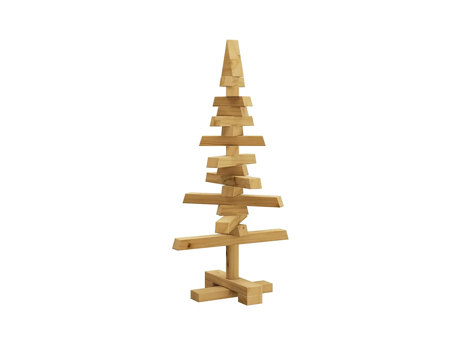 Arbre de Noël en bois Marron 60 cm Bois massif en pin