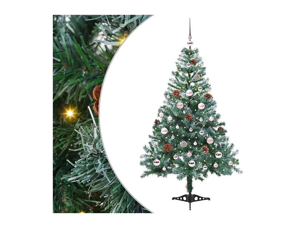 Kunstkerstboom met 150 LED Groen 150 cm PVC en Staal