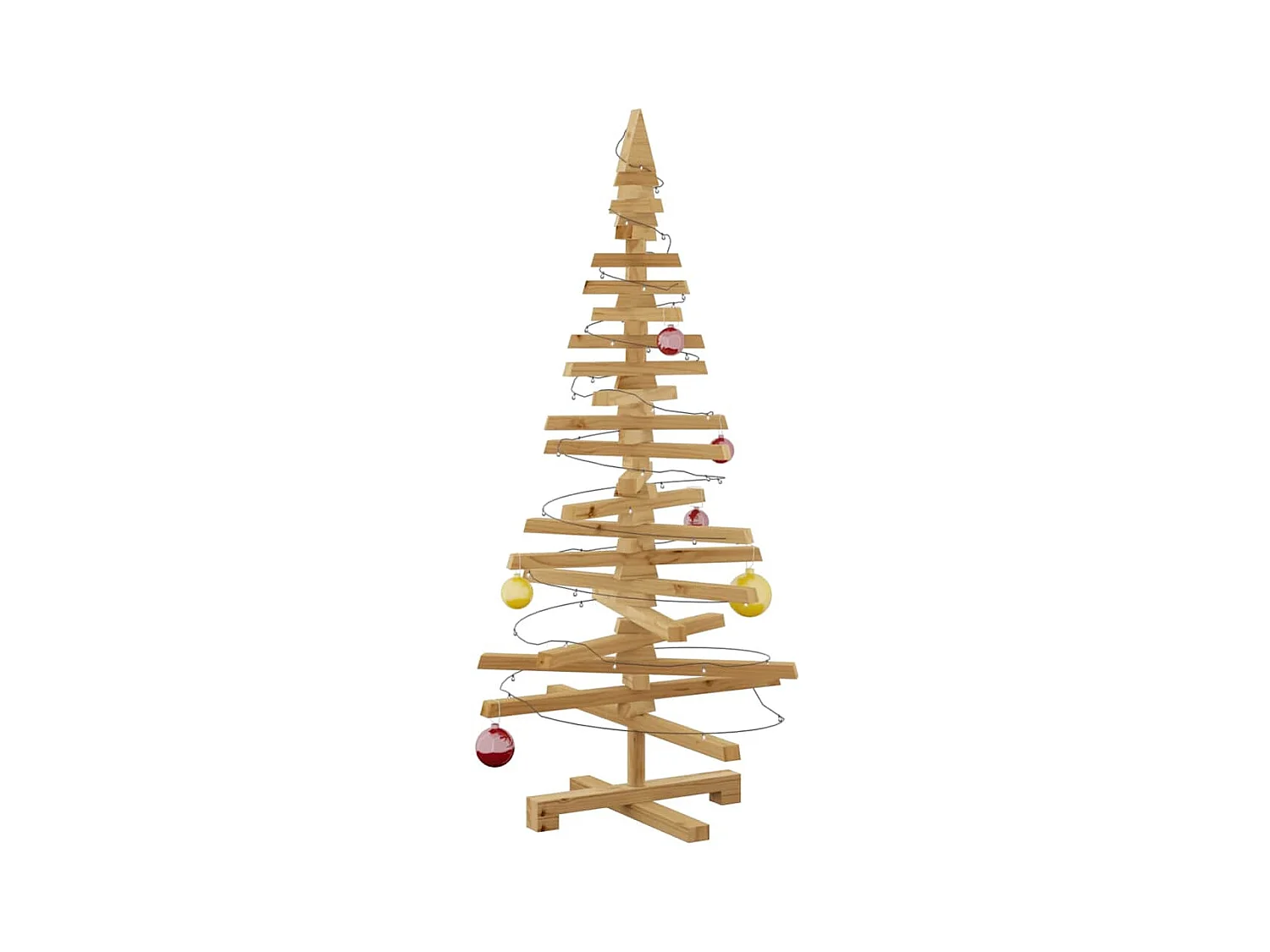 Arbre de Noël en bois Marron 120 cm Bois massif en pin