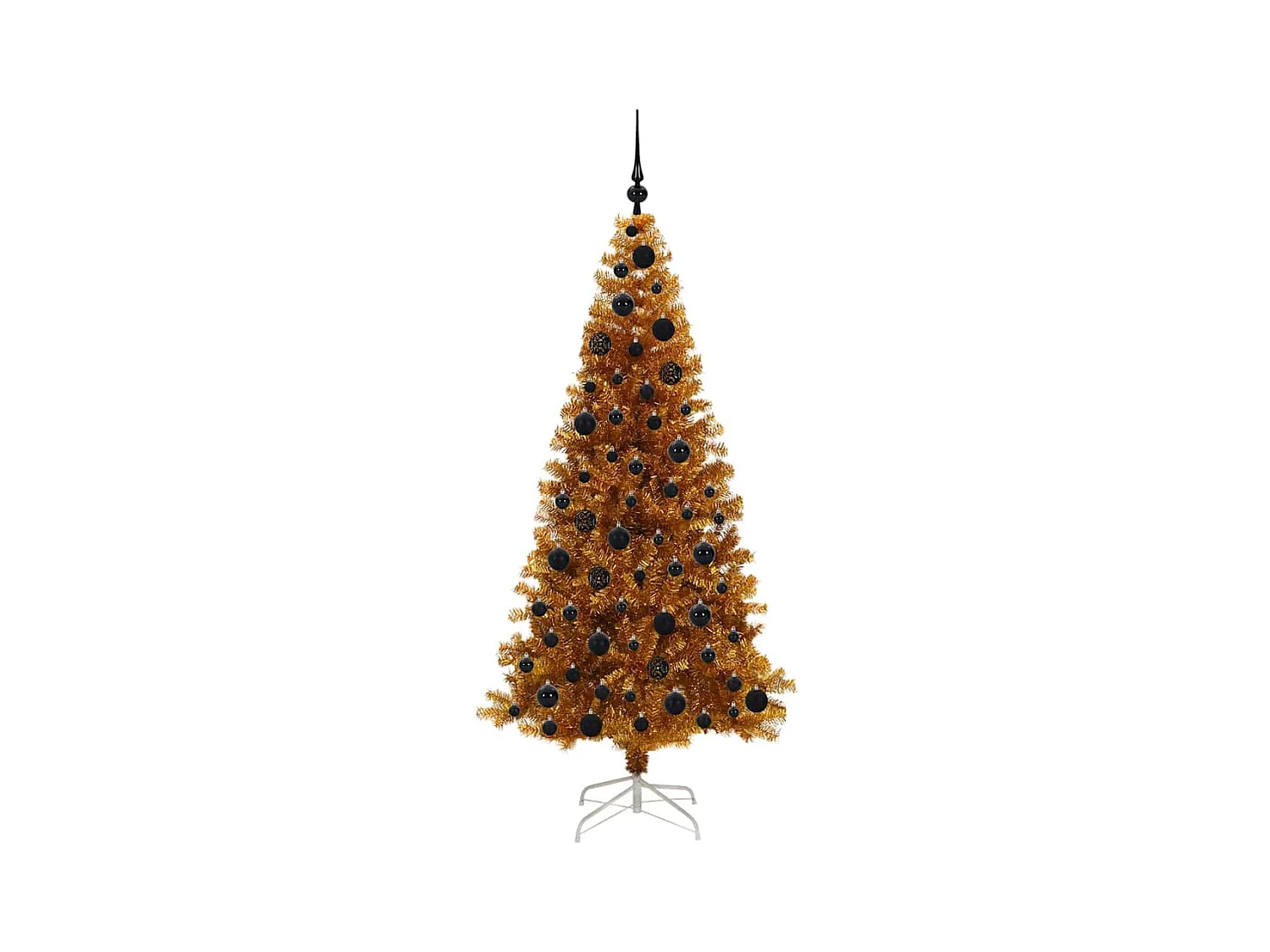 Sapin de Noël avec 300 LED avec support Doré 180 cm PET