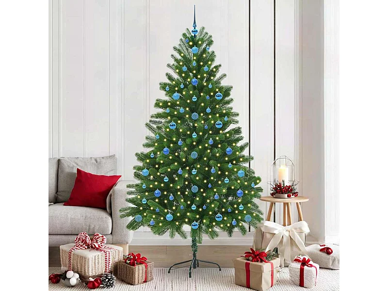 Árbol de Navidad con 300 LED con soporte Verde 210 cm PE