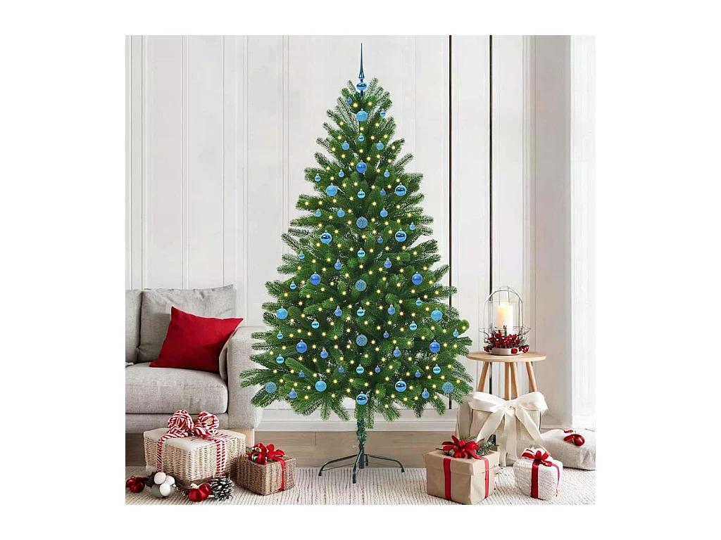 Árbol de Navidad con 300 LED con soporte Verde 210 cm PE
