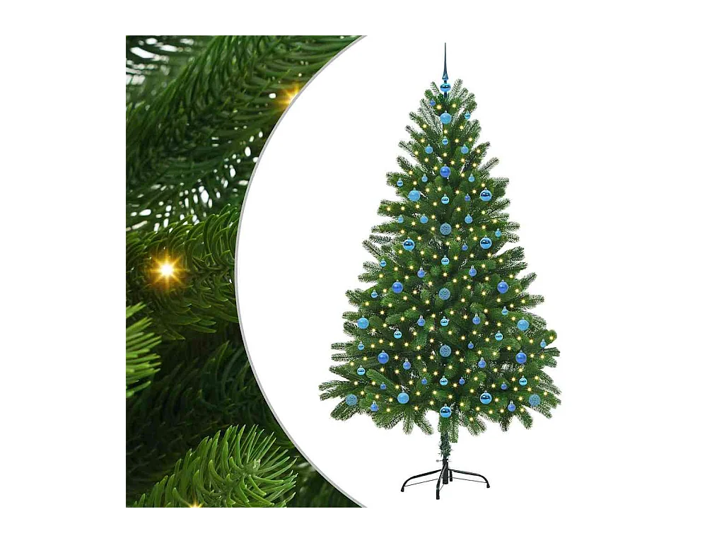 Árbol de Navidad con 300 LED con soporte Verde 210 cm PE