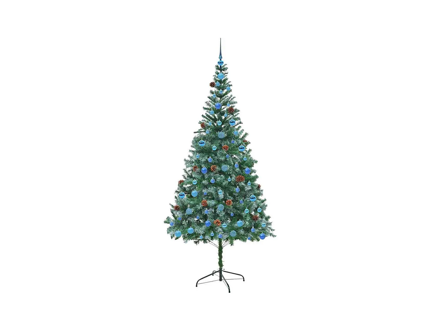 Sapin de Noël artificiel avec 300 LED Vert 210 cm PVC et Acier