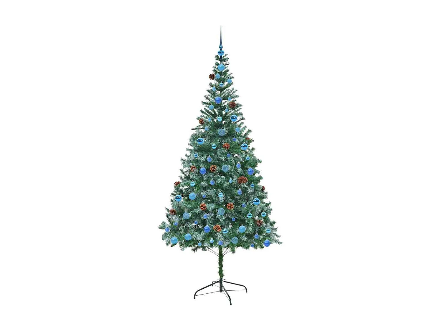 Sapin de Noël artificiel avec 300 LED Vert 210 cm PVC et Acier