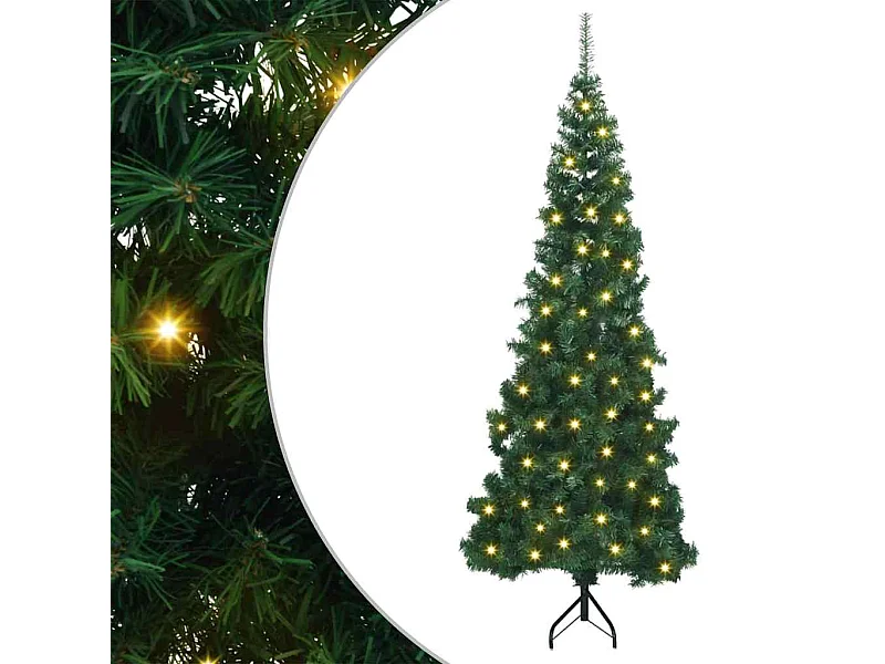 Arbre de Noël artificiel d'angle Vert 210 cm PVC et métal