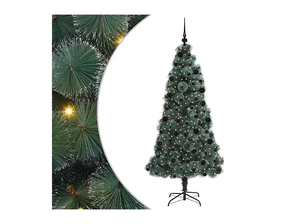 Árbol de Navidad artificial preiluminado con set de bolas