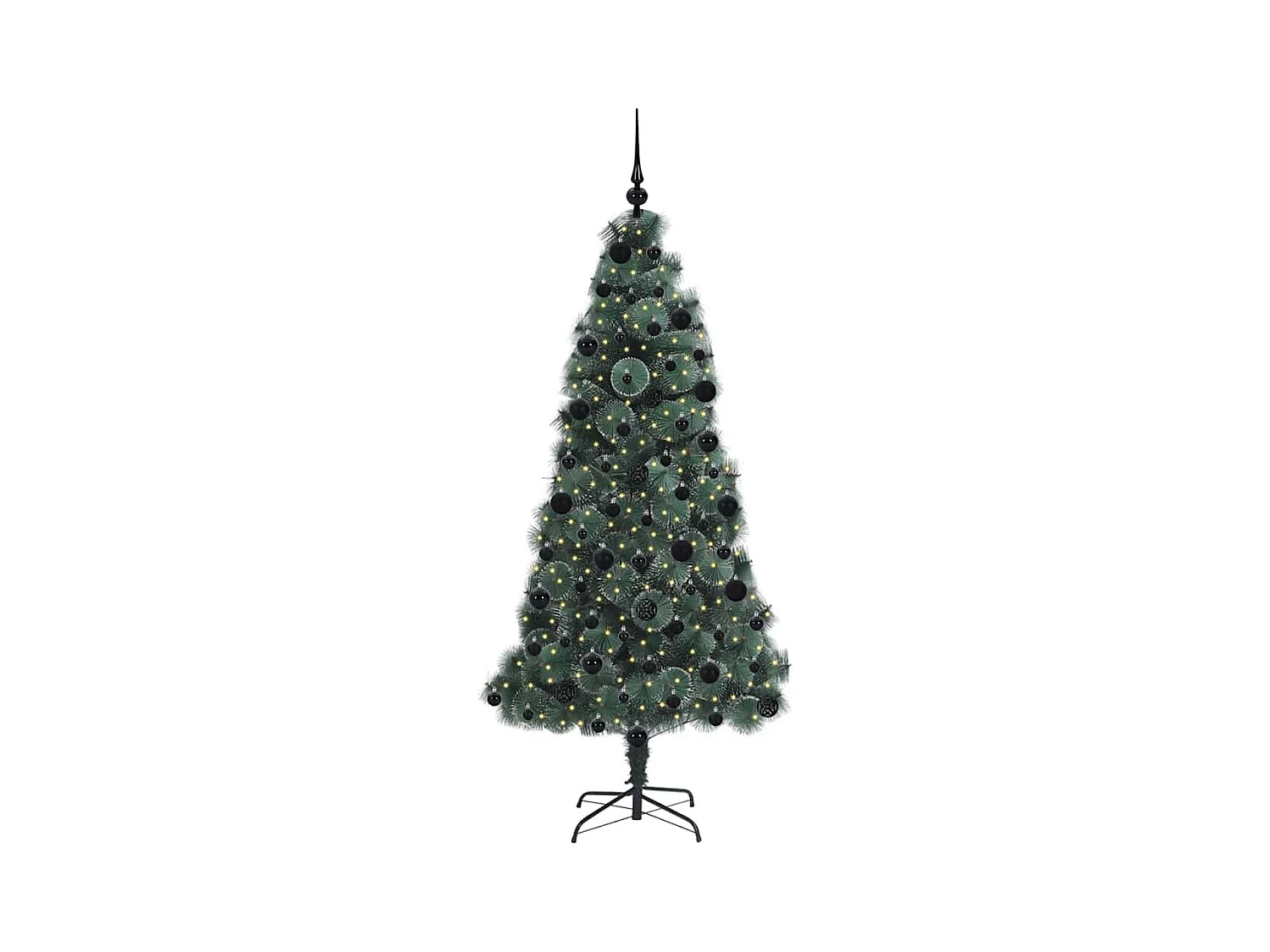 Árbol de Navidad artificial preiluminado con set de bolas