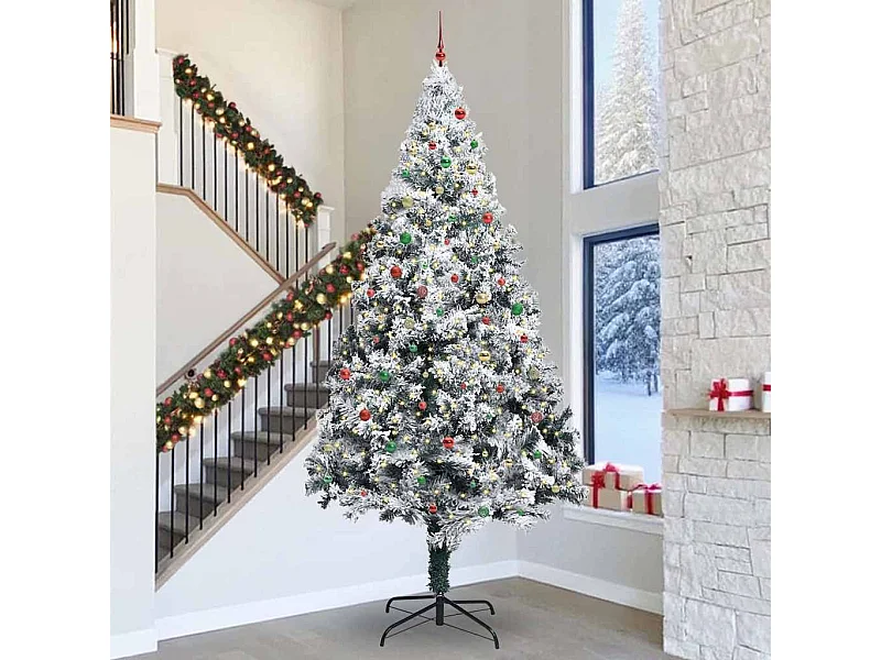 Arbre de Noël artificiel pré-éclairé avec ensemble de boules