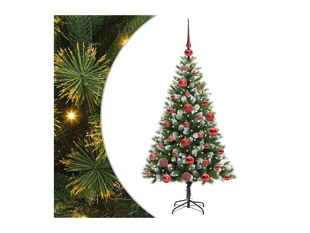 Kunstmatige scharnierende Kerstboom met gevlochten sneeuw