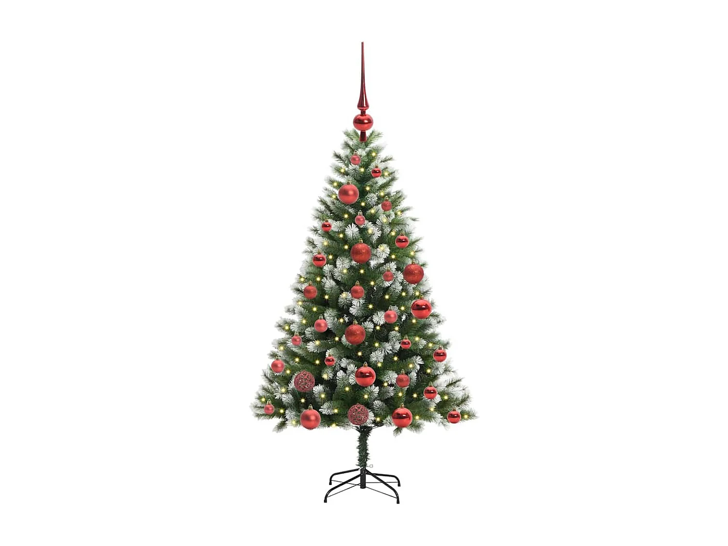Árvore de Natal Artificial com Dobradiças e Neve Coberta 120 cm