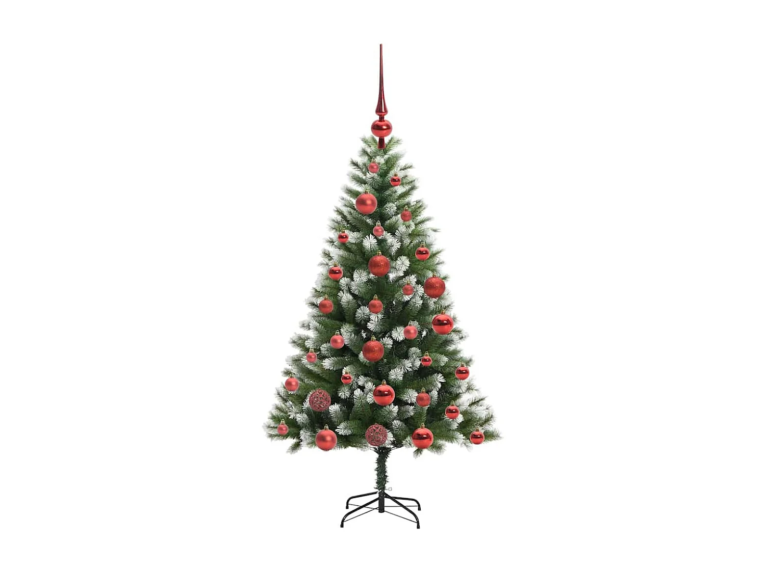 Árvore de Natal Artificial com Dobradiças e Neve Coberta 120 cm