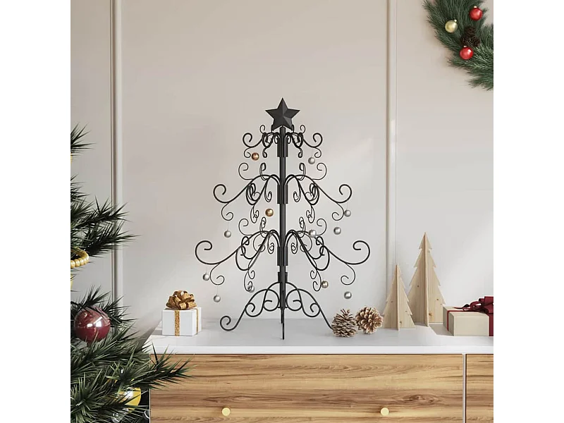 Árvore de Natal de metal Preto 60 cm Aço com Revestimento em Pó