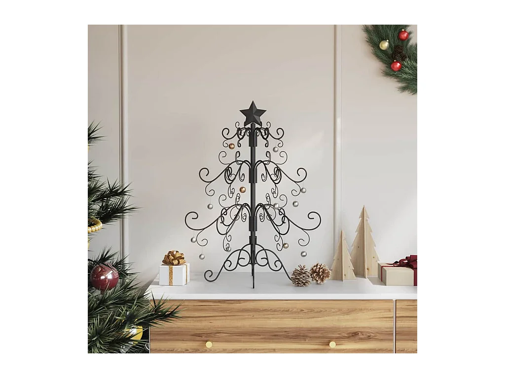 Árvore de Natal de metal Preto 60 cm Aço com Revestimento em Pó