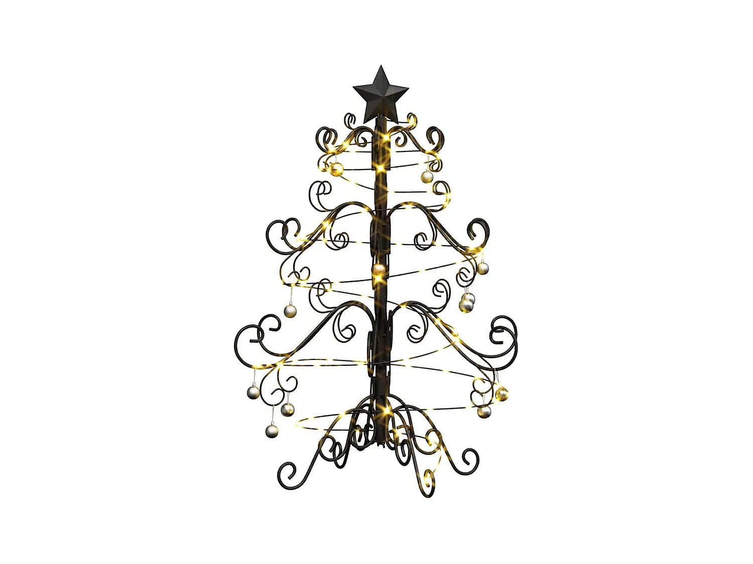 Árvore de Natal de metal Preto 60 cm Aço com Revestimento em Pó