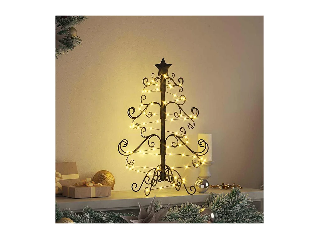 Árvore de Natal de metal Preto 60 cm Aço com Revestimento em Pó