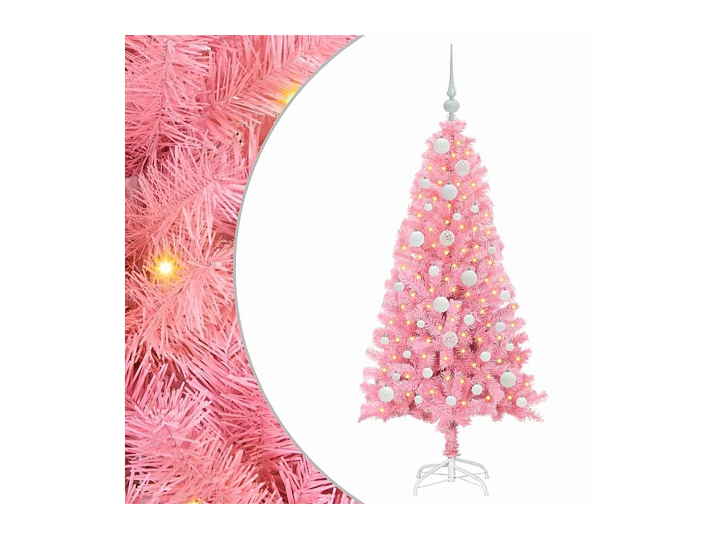 Kerstboom met 150 LED met standaard Roze 120 cm PVC