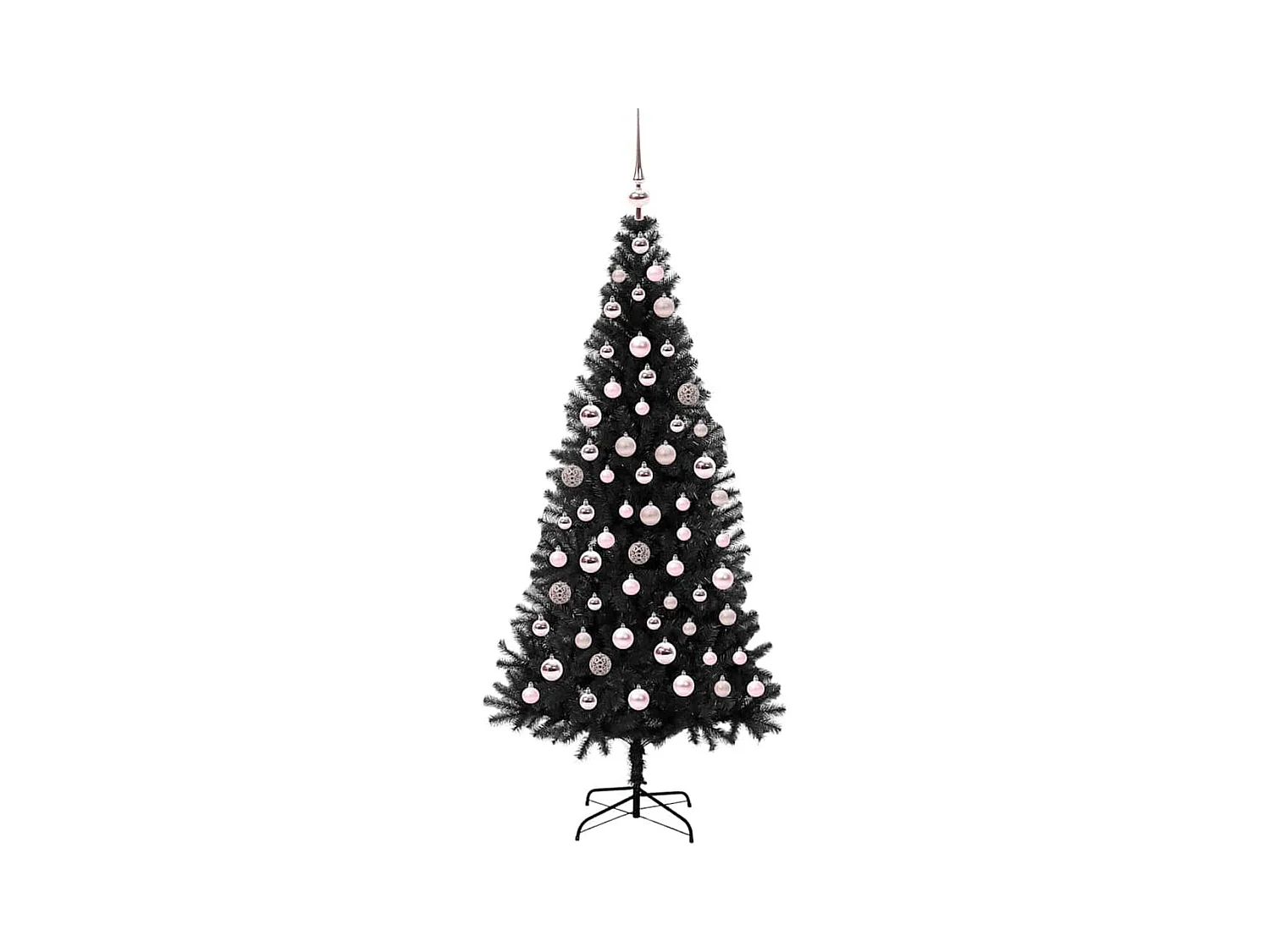 Sapin de Noël avec 300 LED avec support Noir 180 cm PVC