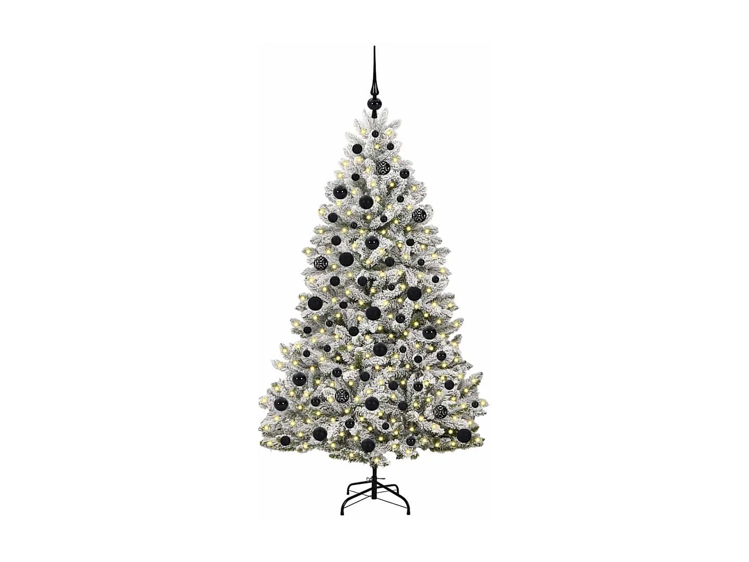 Kunstkerstboom Groen en Wit 180 cm PVC en Metalen