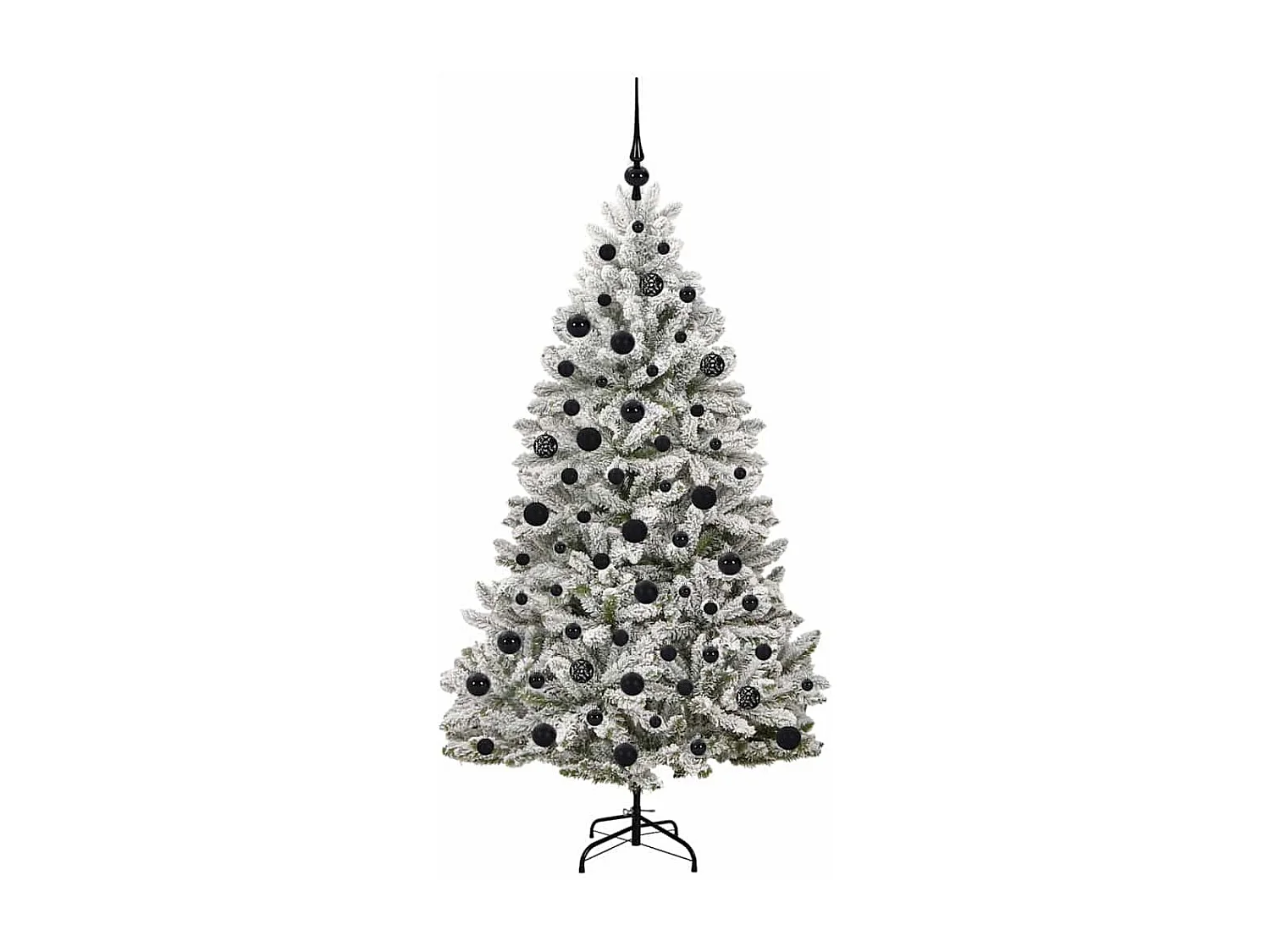 Kunstkerstboom Groen en Wit 180 cm PVC en Metalen