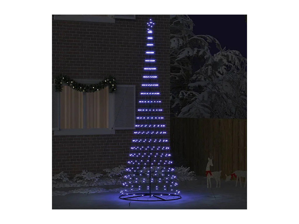 Árbol de Navidad LED Azul 138.5 x 138.5 x 399 cm Metal