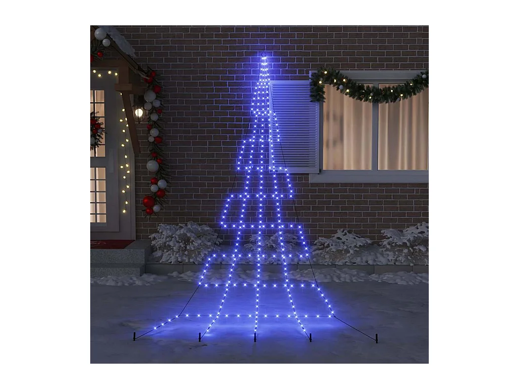 Árbol de Navidad LED con 276 LED Azul 511 cm Metal