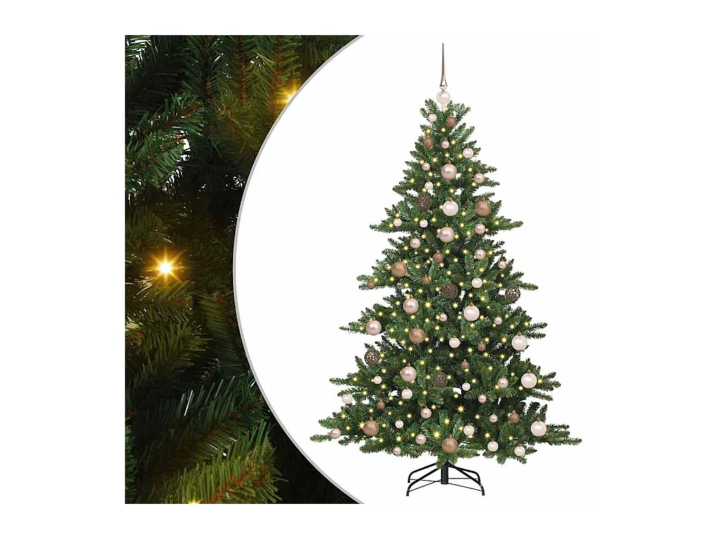 Kunstmatige Hinged Kerstboom met 300 LED 180 cm PVC