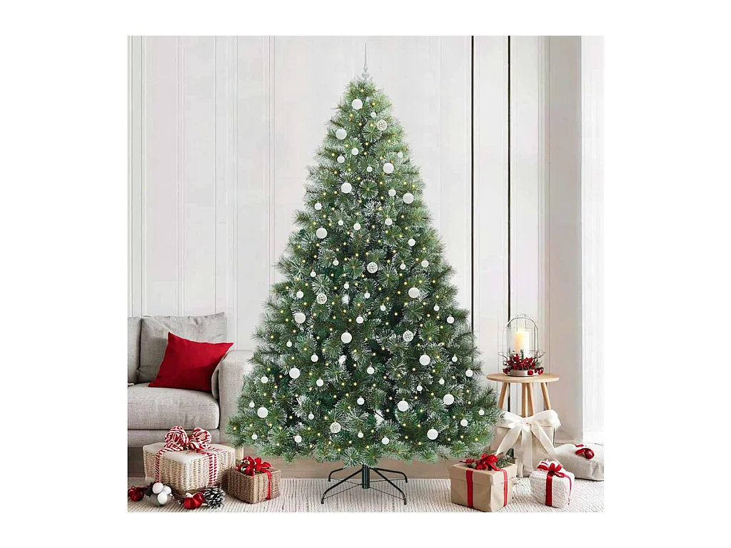 Árvore de Natal Artificial com 300 LEDs Verde 240 cm PE e PVC