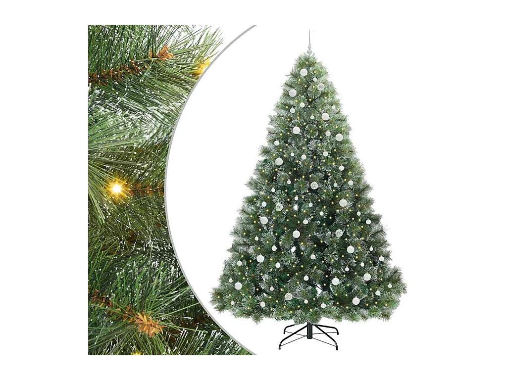 Árvore de Natal Artificial com 300 LEDs Verde 240 cm PE e PVC