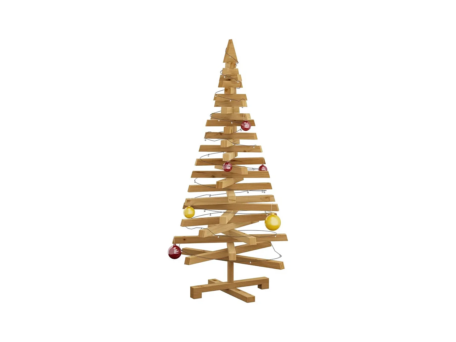 Arbres de Noël avec support Marron 120 cm Bois massif en pin