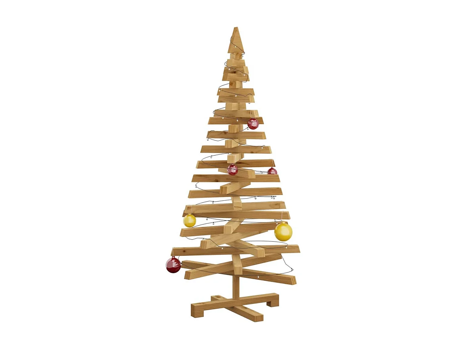 Arbres de Noël avec support Marron 120 cm Bois massif en pin