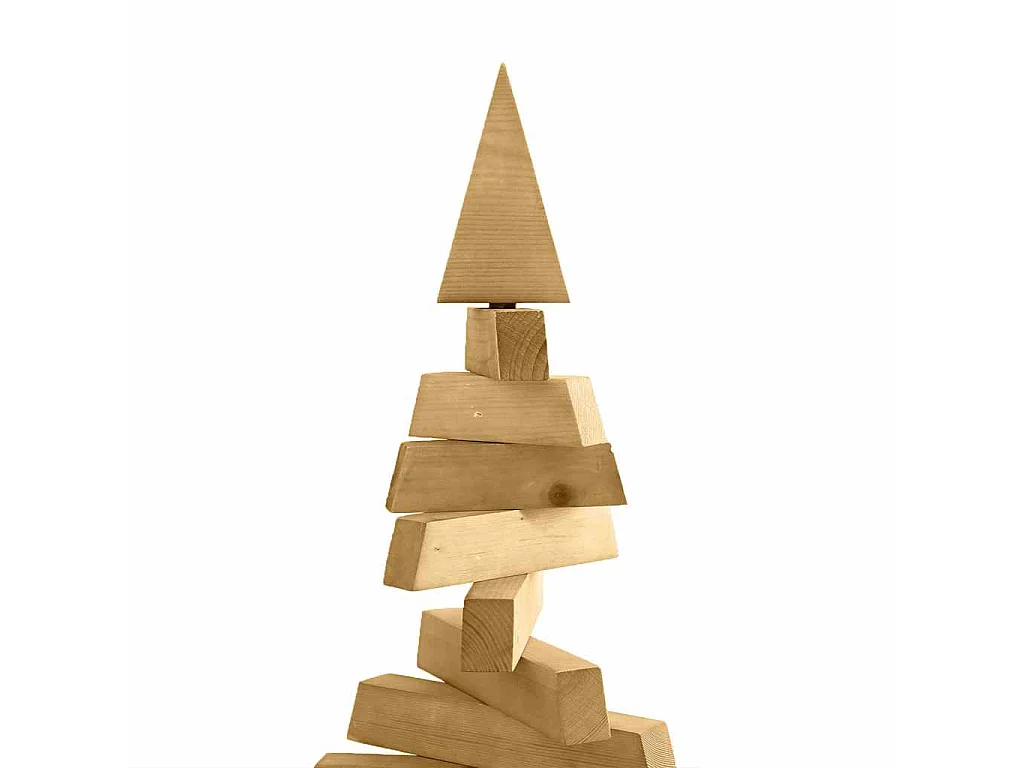 Arbres de Noël avec support Marron 120 cm Bois massif en pin