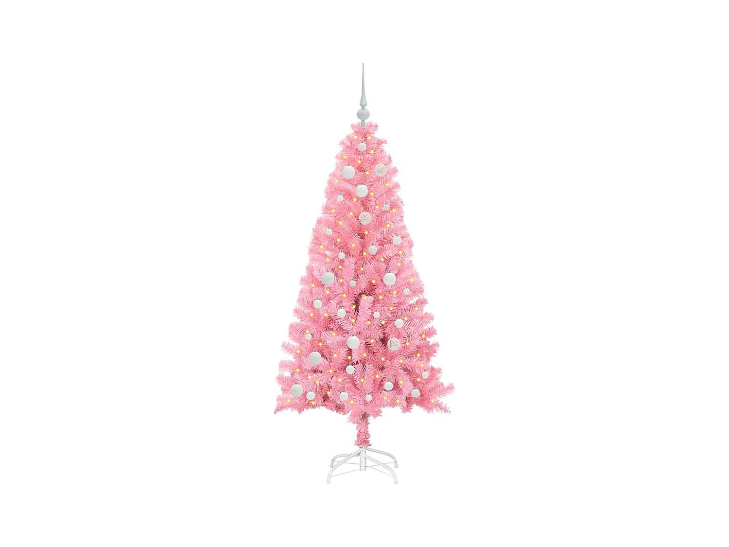 Sapin de Noël avec 150 LED avec support Rose 150 cm PVC