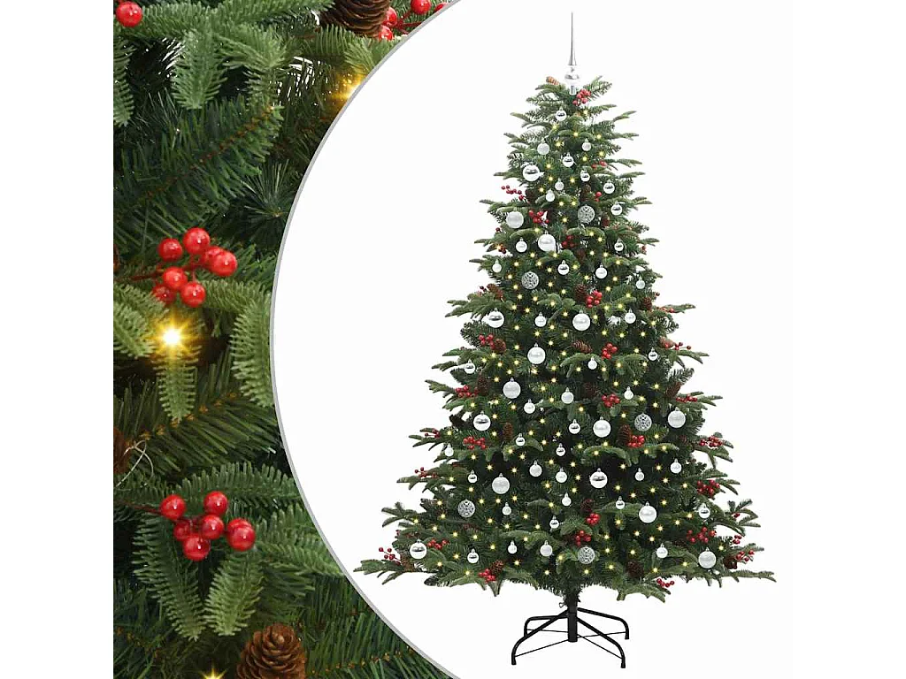 Sapin de Noël artificiel Vert 210 cm PVC, métal et plastique