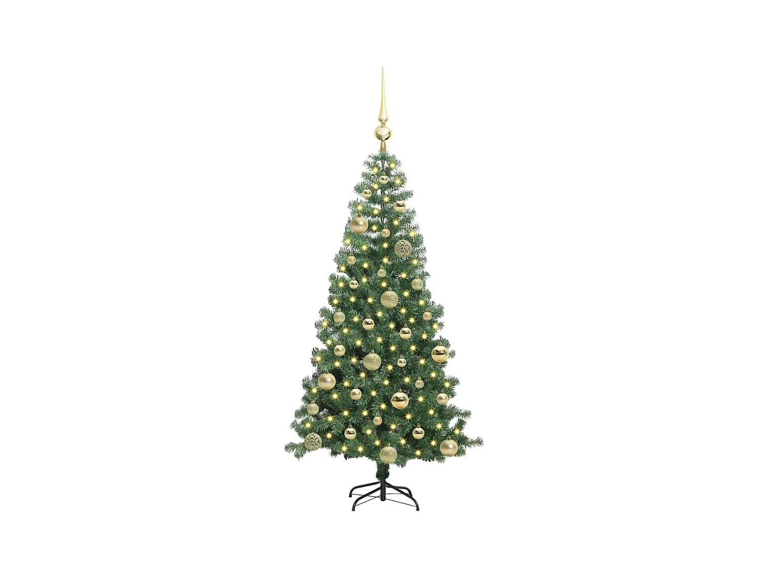 Árbol de Navidad con 150 LED con soporte Verde 120 cm PVC