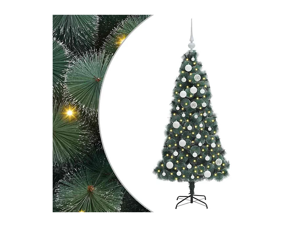 Arbre de Noël artificiel pré-éclairé avec ensemble de boules