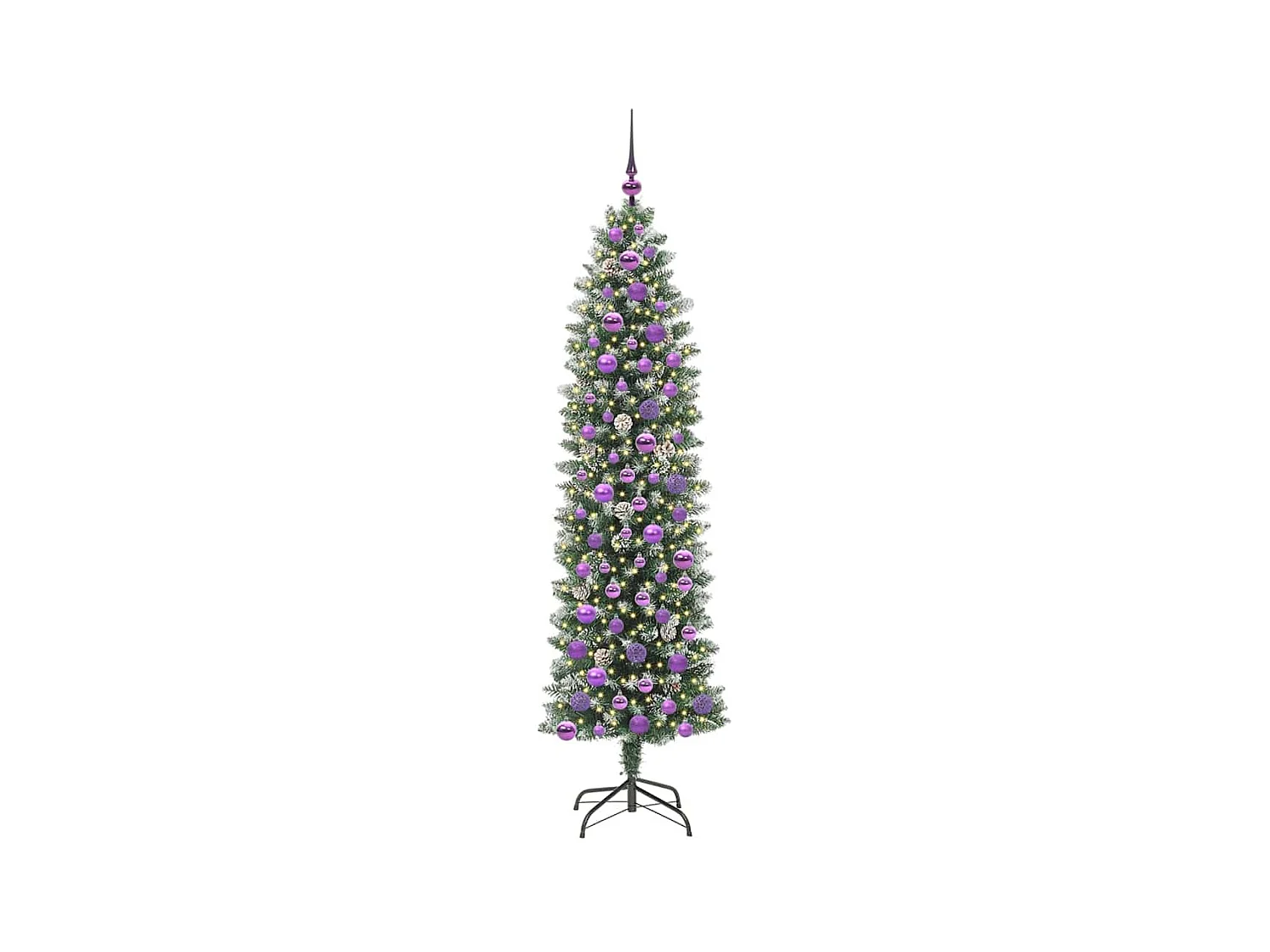 Arbre de Noël artificiel slim avec 300 LED Vert et blanc 180 cm