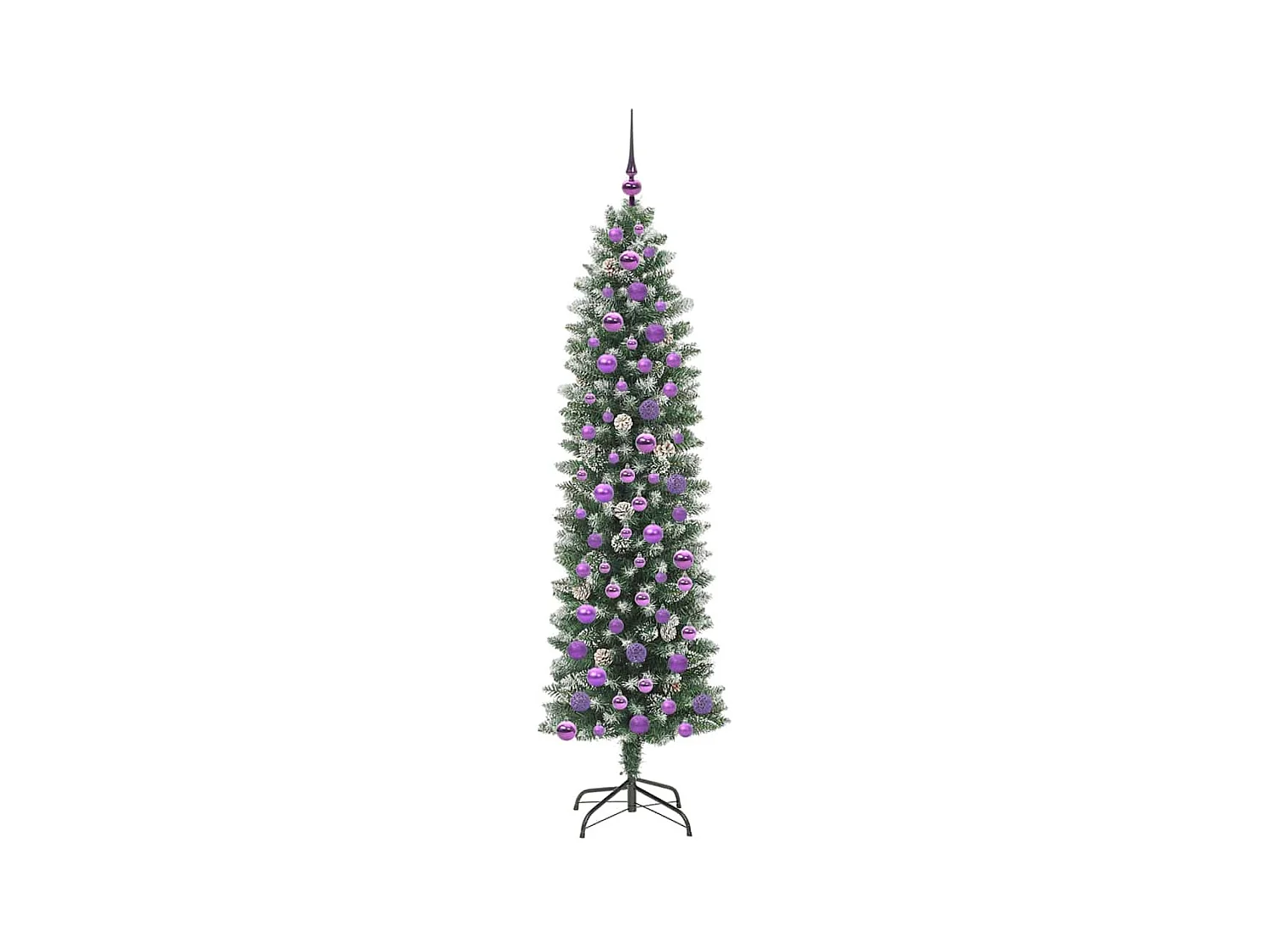 Arbre de Noël artificiel slim avec 300 LED Vert et blanc 180 cm